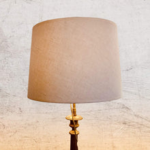Charger l'image dans la galerie, Abat jour de forme tambour revêtu d'un coton ancien, contrecollé. Avec franges modernes - ou pas.