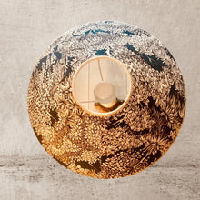 Charger l'image dans la galerie, Chapeau chinois. Tissu arbres sur fond pétrole. De haut.