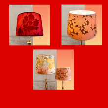 Charger l'image dans la galerie, Abat jour tambour contrecollé. Tissu coton à motifs floraux Manuel Canovas.