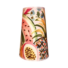Charger l'image dans la galerie, Abat jours contrecollé sur un coton à motifs de fleurs et fruits tropicaux