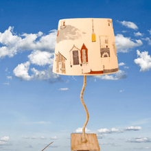 Charger l'image dans la galerie, Abat-jour-tambour-contrecollé-tissu-bord-de-mers-sur-pied