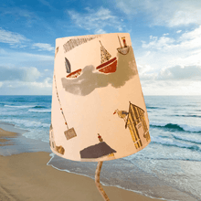 Charger l'image dans la galerie, Abat-jour-tambour-contrecollé-tissu-bord-de-mers. Fond mer