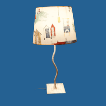 Charger l'image dans la galerie, Abat-jour-tambour-contrecollé-tissu-bord-de-mers. fond bleu