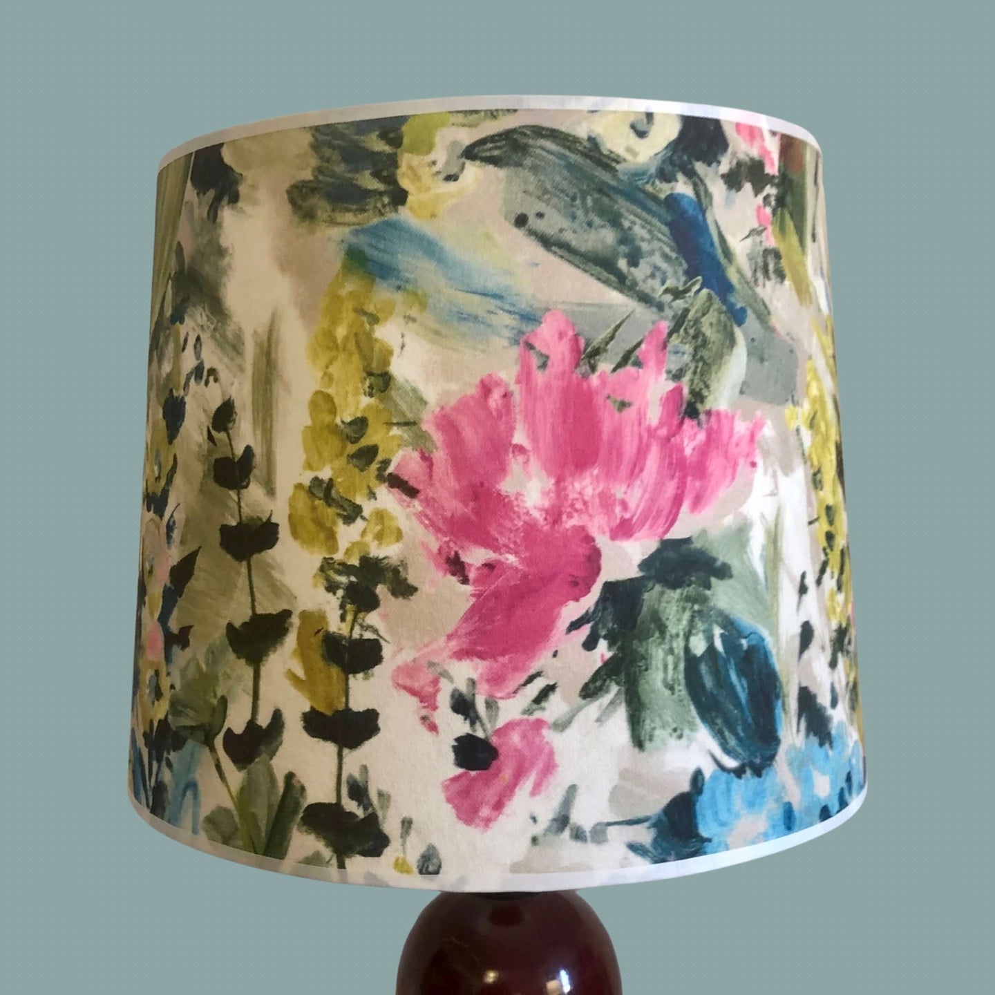Abat jour tambour 35 et 30 cms. Tissu floral. Clarke and Clarke.