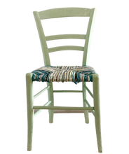 Charger l&#39;image dans la galerie, Chaise originale peinte en vert pâle poudré
