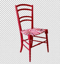 Charger l&#39;image dans la galerie, Chaise graphique rouge. Paillage camaïeu rouges. Profil
