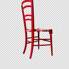 Charger l&#39;image dans la galerie, Chaise graphique rouge. Paillage camaïeu rouges.  Arrière
