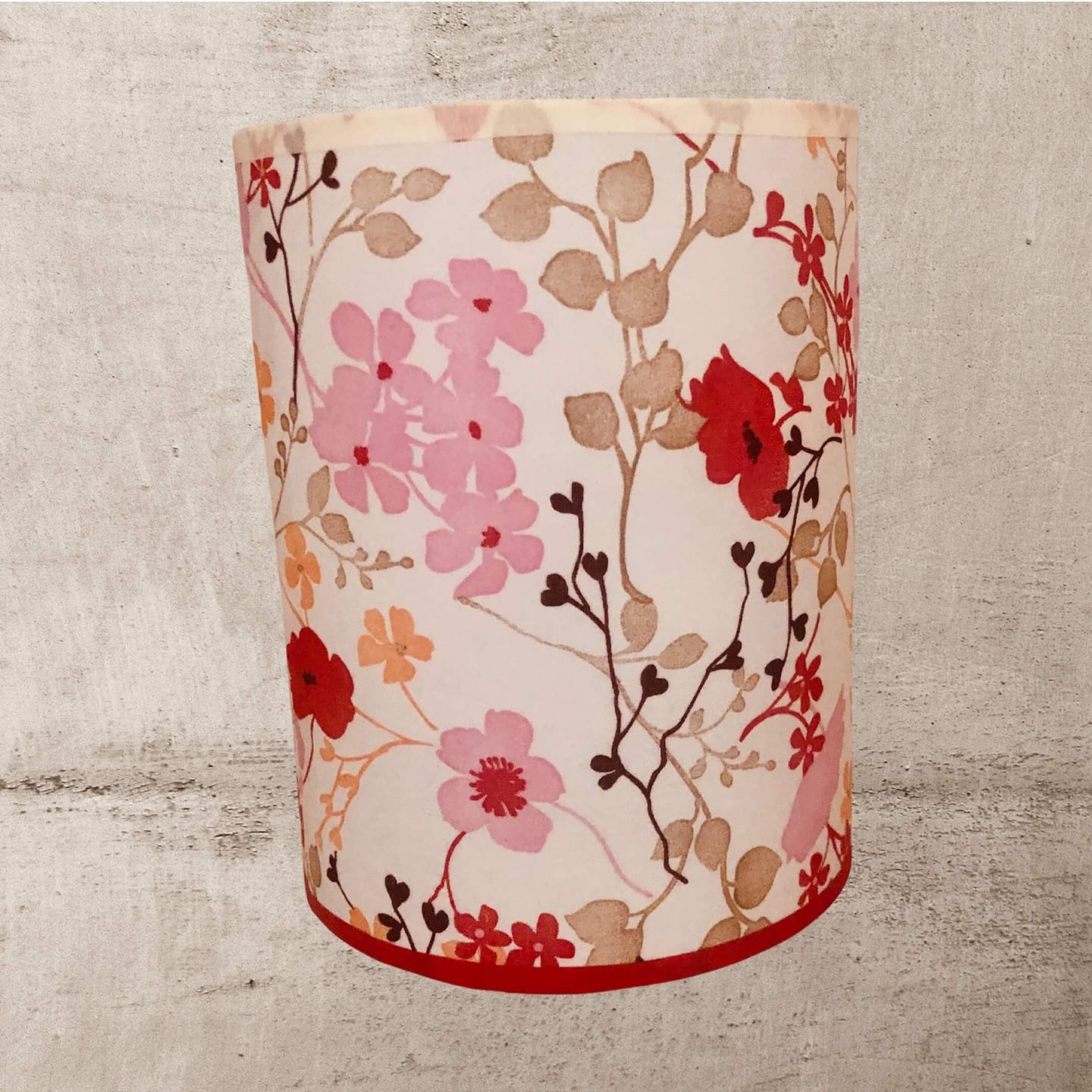AJ cylindre; Voile de coton motifs fleurs de cerisiers. Petit